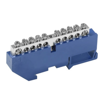 Шина "N" нулевая с изолятором на DIN-рейку ШНИ 6*9-10-Д-С