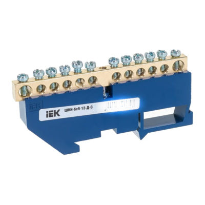 Шина "N" нулевая в изоляторе на DIN-рейку 6*9 12 групп