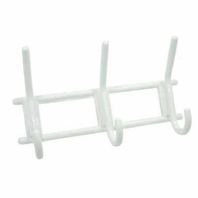 Вешалка 3-крючковая пластик белая