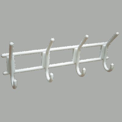 Вешалка 4-крючковая пластик белая