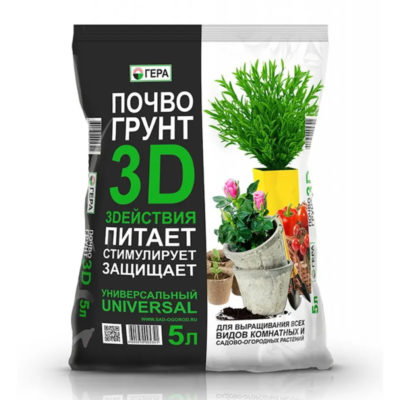 Биопочвогрунт 3Д+ Универсальный 5л