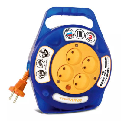 Удлинитель в закр.корпусе б/з 4*20м  ПВС 2*0