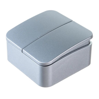 Выключатель открыт. уст. BLANCA 2-х кл. 10А алюминий SCHNEIDER