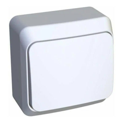 Выключатель 1ОП с самовозвратом белый Этюд