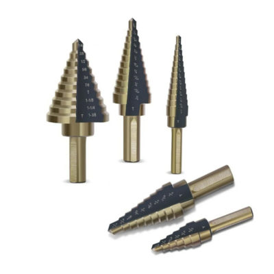 Набор ступенчатых сверел в метал. кейсе