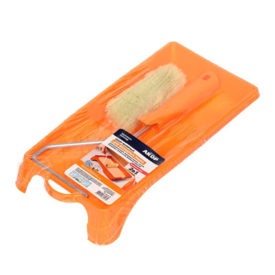 Набор для фасадных работ:минивалик 110 мм+ванночка 15*29 см АКОР