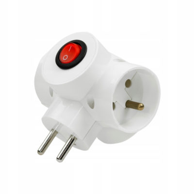 Тройник с выключателем красный г