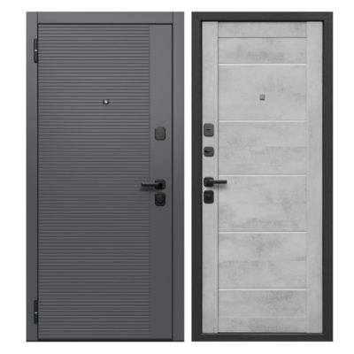 Дверь 860 Левая БОСТОН 7.5 см Бетон Снежный Царга