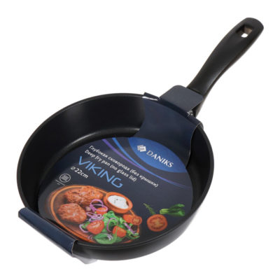 Сковорода с антипригарным покрытием Daniks Викинг DFP-22-BLK без крышки