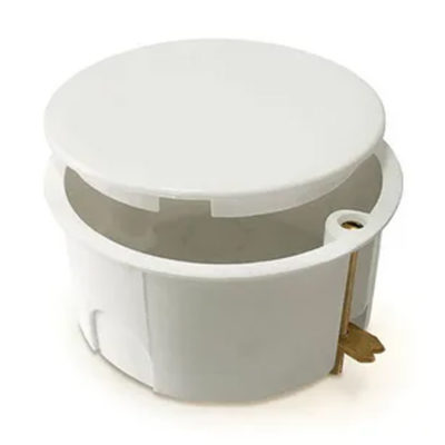 Коробка белая распределительная для с/п д. 60мм в.40мм круглая с плоской крышкой ТУСО