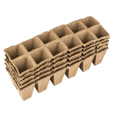 Торф. горшочки (квадратные) 50*50 мм (уп. 5 кассет по 12 шт)