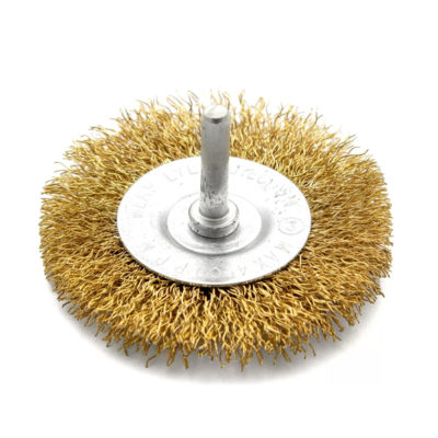 Щетка для дрели 50мм плоская со шпилькой латун.провол.