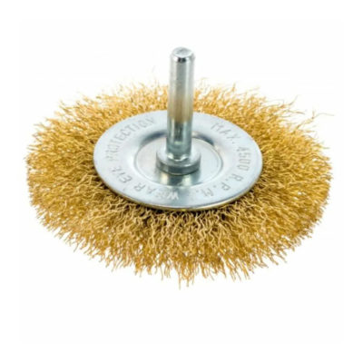 Щетка для дрели 65мм плоская со шпилькой латун.провол.
