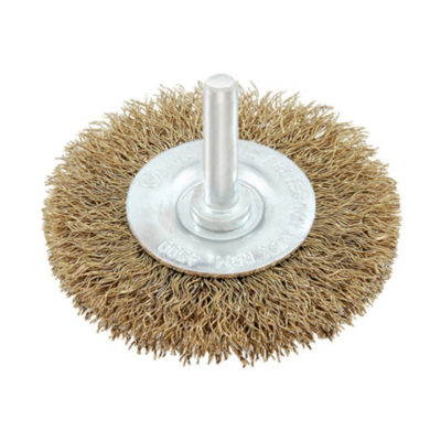 Щетка для дрели 100мм плоская со шпилькой латун.провол.