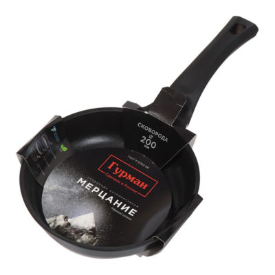 Сковорода 200 мм антипригар Мерцание черный алмаз б/крышки