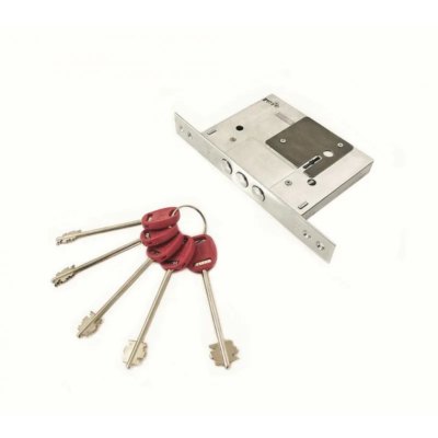 Замок сувальдный KALE 257/L Никель (75мм)