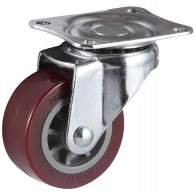 Колесо мебельное 38мм красное на площадке