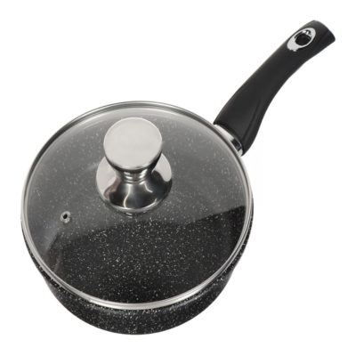 Сковорода ГОРНИЦА ГРАНИТ 200мм антипригар. с крышкой