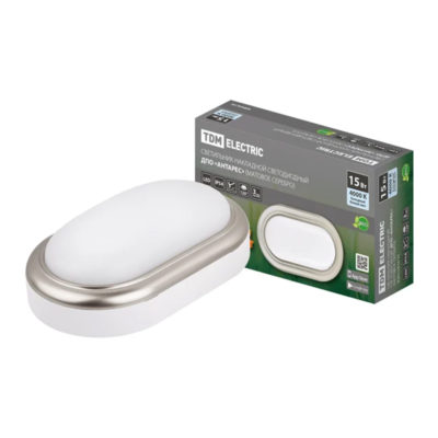 Светильник  накладной 15В 4000К овал мат серебро