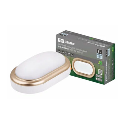 Светильник накладной Антарес 8Вт 4000К овал мат.золото IP54 TDM