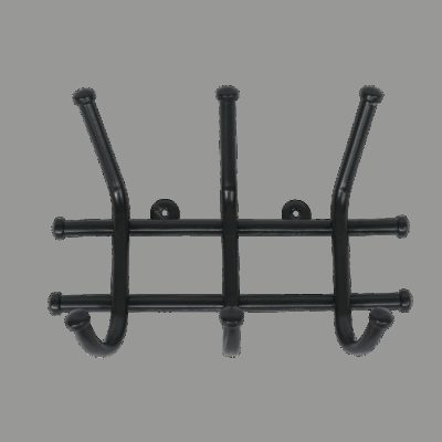 Вешалка металлическая черная 3 крючка