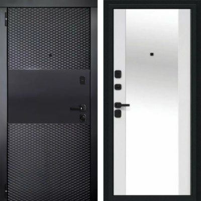 Дверь 860 ЛЕВАЯ Черное зеркало 7.5 см