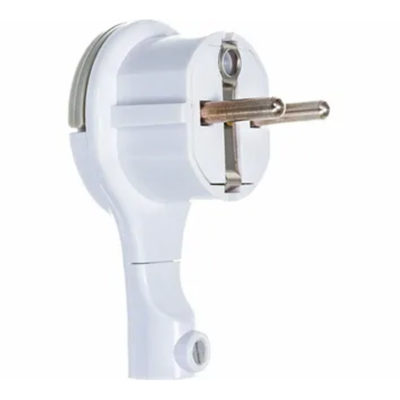 Вилка-невидимка электрич. 16А 250В с/з белая