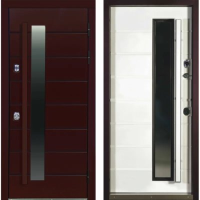 Дверь 860 ЛЕВАЯ Лион Термо М Шагрень чёрная/Алмон