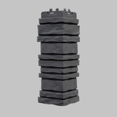 Угол фасадной панели наружный Дикий камень Графит