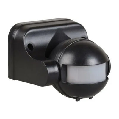 ДД009 Датчик движения ИК настенный 1100w 180гр. 12м IP44 черный