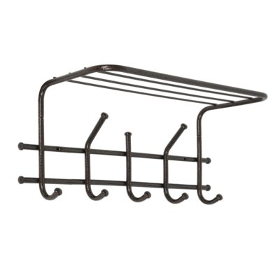 Вешалка настенная 5 крючков с полкой