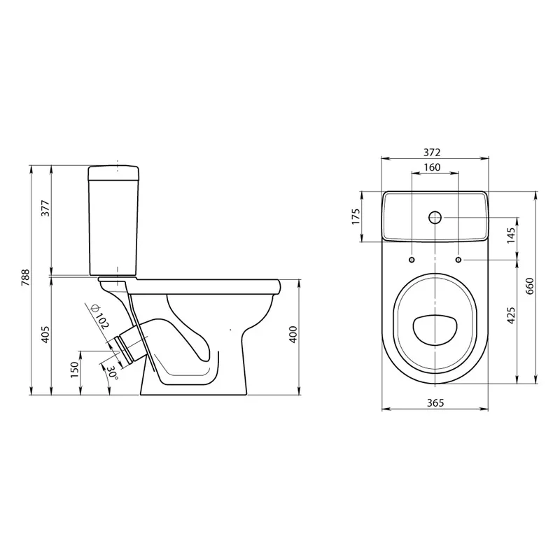 Унитаз-компакт Визит (косой вып. ниж.подв. 1-реж.арм. сид. полипроп.)