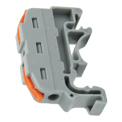 Строительно-монтажная клемма с рычаж. на DIN-рейку проходная 1 полюс 0