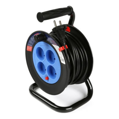 Удлинитель на катушке 4*10м(ПВС 2*1) б/з с предохранителем