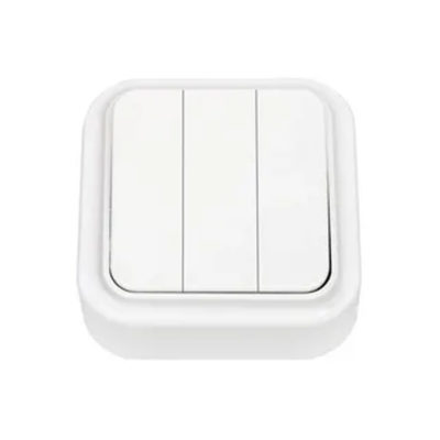 А056-137 Выключатель 3ОП пластик белый ПРАЛЕСКА