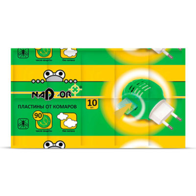 Пластины от комаров без запаха NADZOR 10 шт.