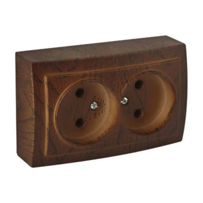 Nilson THEMIS Розетка 2ОП с/з орех новый