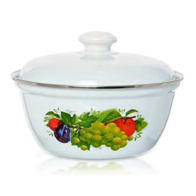 Салатник эмалированный с крышкой 2л.