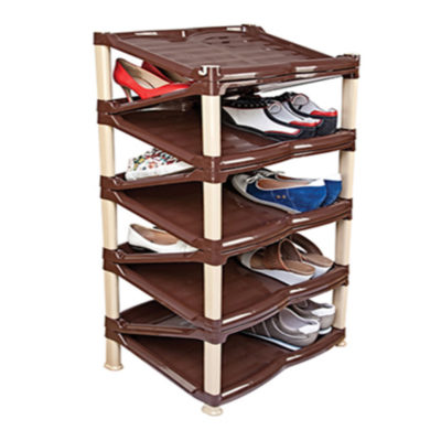 Этажерка для обуви "МЕГА-ЗИГЗАГ" 9полок кор-бежевая