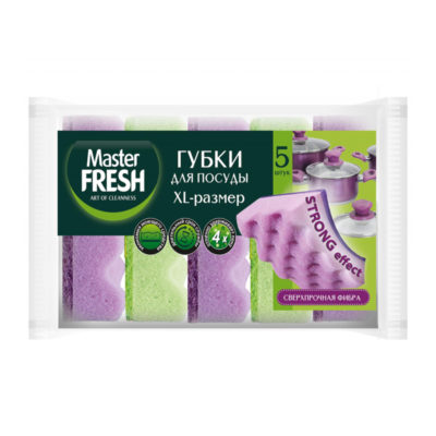 Губка д/посуды 5 шт. XL Master Fresh в ассорт.