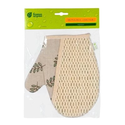 Мочалка-варежка 21*18см "Банные штучки" в ассорт.