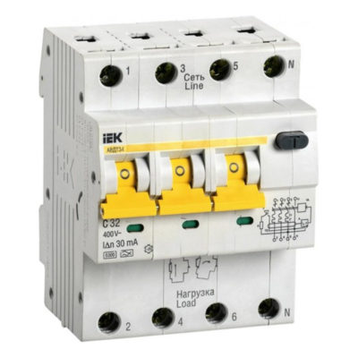 Выключатель авт. дифф.тока АВДТ X3 4п 32А 30мА АС