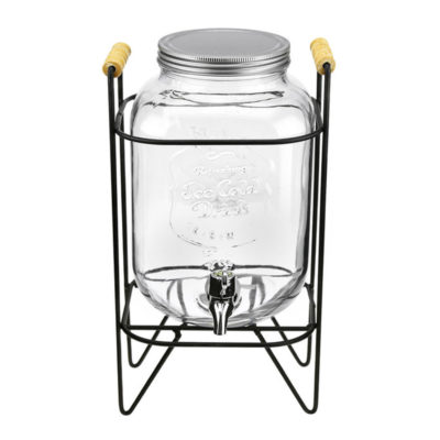 Лимонадница стекло 4 л с крышкой на метал.подставке