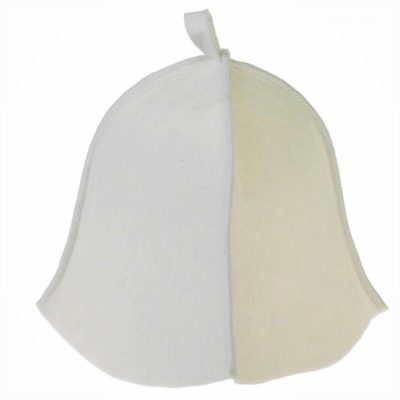 Шапка для бани и сауны белая Классика Hot Pot войлок