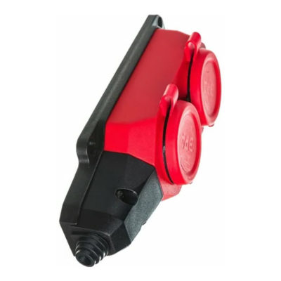 Розетка каучук 2гн. с/з с крышкой