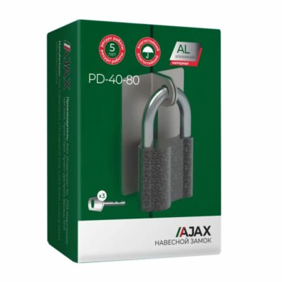 ЗАМОК  НАВЕСНОЙ PD-40-80 ФИН. 3КЛ.