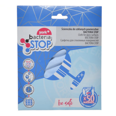 Салфетка для стекол микрофибра 30*40 см Бактерия стоп