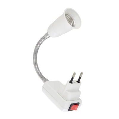 Переходник вилка-патрон Е27 гибкий 300 мм с выключ. Ecola