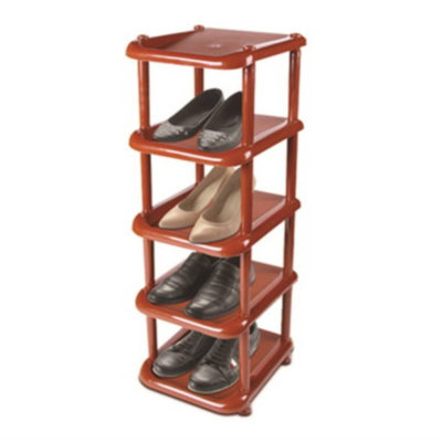 Полка для обуви 1 пара в ярусе коричневая