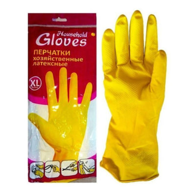 Перчатки латексные желтые размер XL